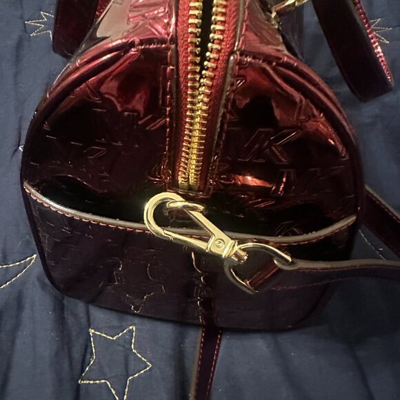 Michael Kors Red Patent Leather Embossed Satchel Crossbody - Picture 8 of 8
